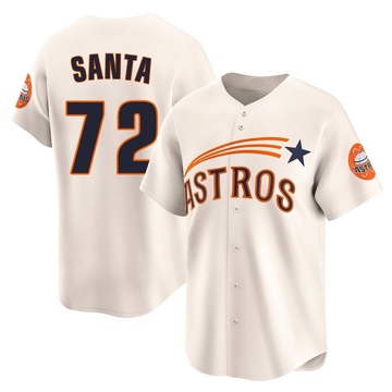 Alimber Santa Men's Limited Houston Astros Cream Throwback Cooperstown Collection Jersey