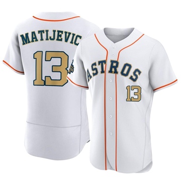 J.J. Matijevic Men's Authentic Houston Astros Gold White 2023 Collection Jersey