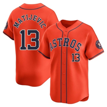 J.J. Matijevic Men's Limited Houston Astros Orange Alternate Jersey