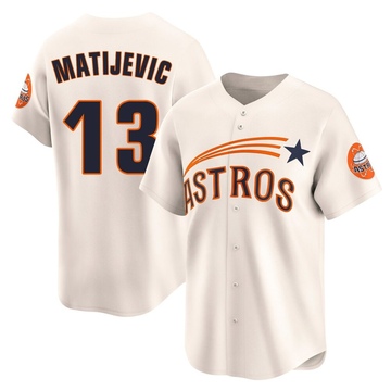 J.J. Matijevic Youth Limited Houston Astros Cream Throwback Cooperstown Collection Jersey
